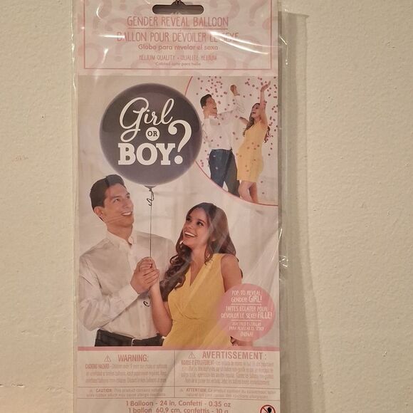 Baby Gender Reveal Confetti Balloon 24 Inch - Picture 2 of 6